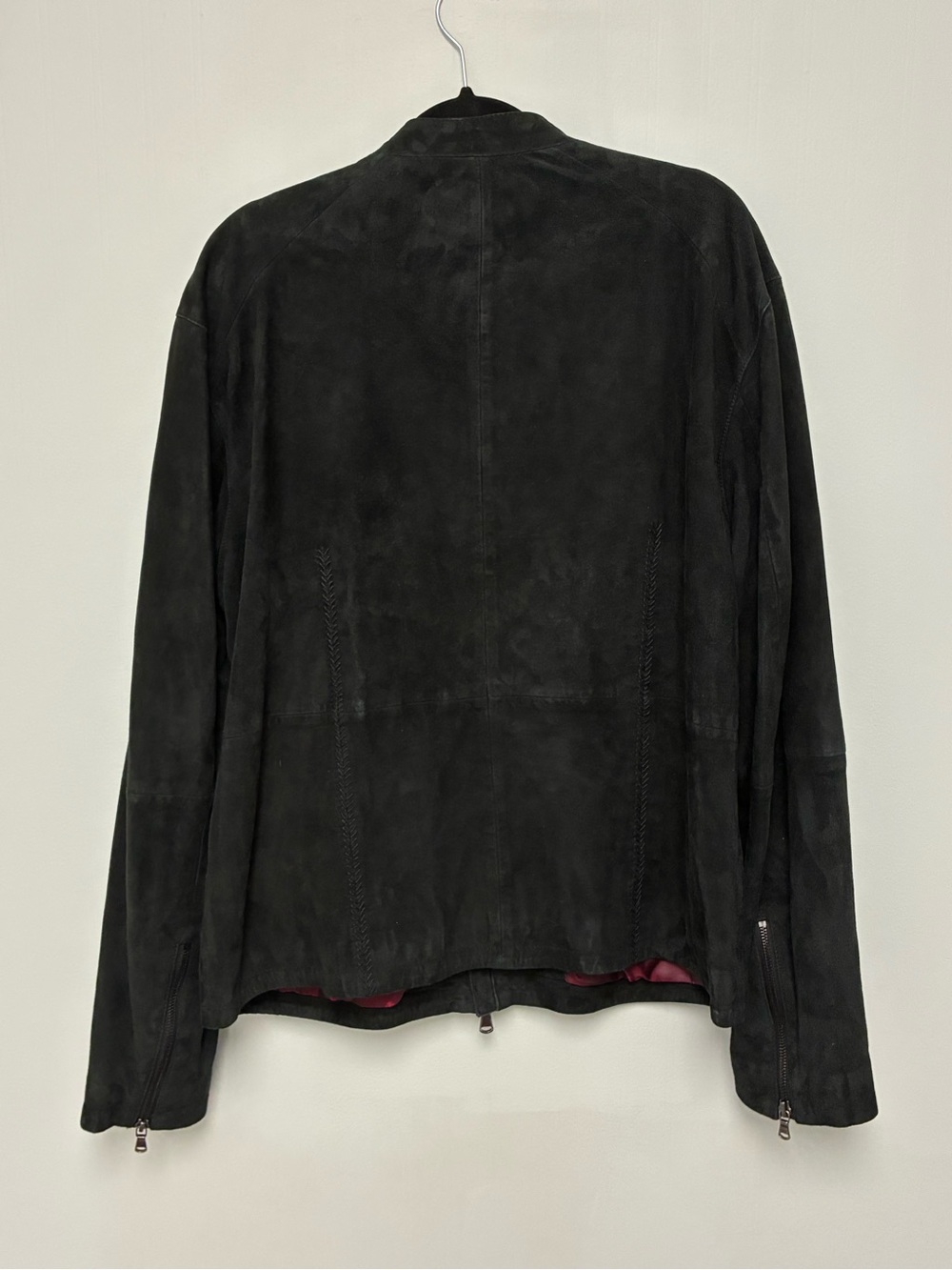 John Varvatos James Bond Suede Leather Racer Jacket Size XL - Picture 11 of 16